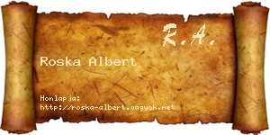 Roska Albert névjegykártya