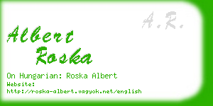 albert roska business card
